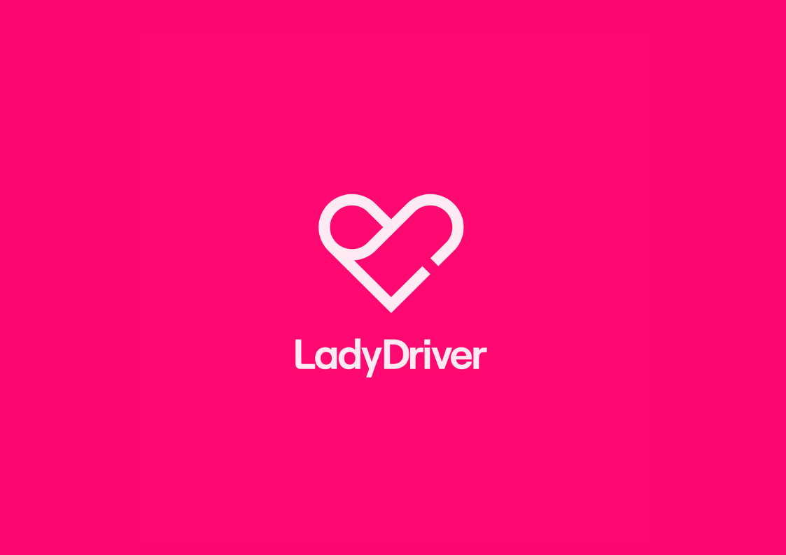 fundo rosa com coração e LadyDriver escrito em branco