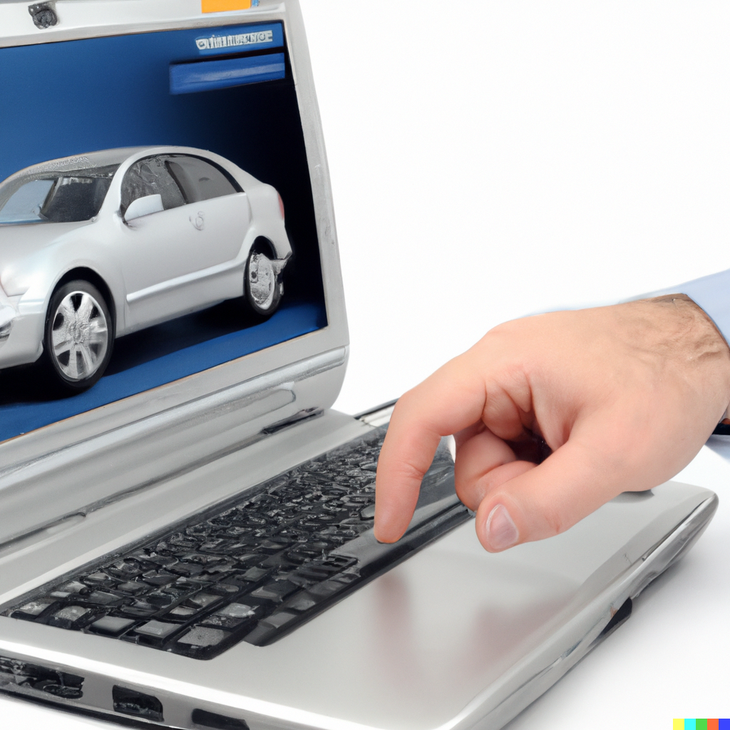 DALL·E 2023 01 27 13.07.29 Person buys a car on internet