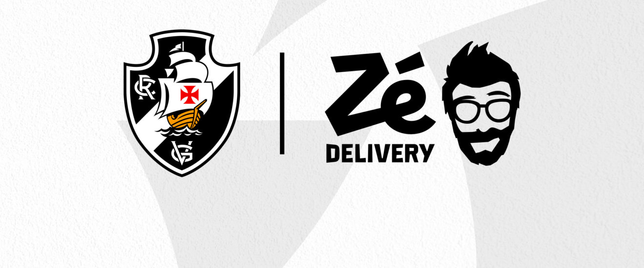 Logotipo do Clube de Regatas Vasco da Gama ao lado do logotipo do Zé Delivery.