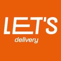Logotipo da Let's Delivery com fundo laranja e texto branco.