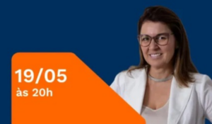 Imagem de convite para evento exclusivo para gestores de apps, com Silvana Figueiredo, CEO da Liint. Ela está sorrindo, usando óculos e um look profissional, com informações do evento como data e horário.